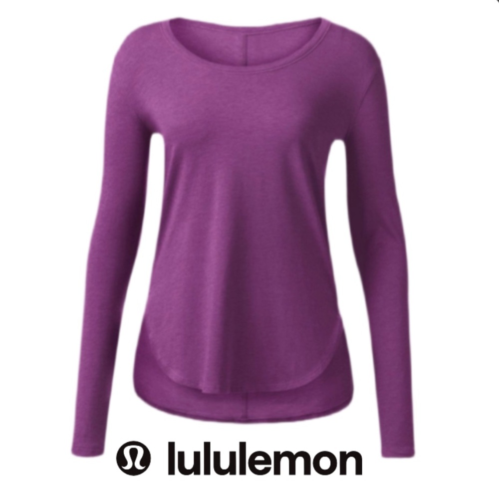 LULULEMON | Love Scoop Long Sleeve Heathered Chilled Grape Workout Athletic